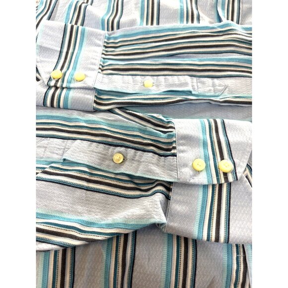 Thomas Dean Mens Shirt Long Sleeve Blue Striped Size XXLTTG - Picture 4 of 6